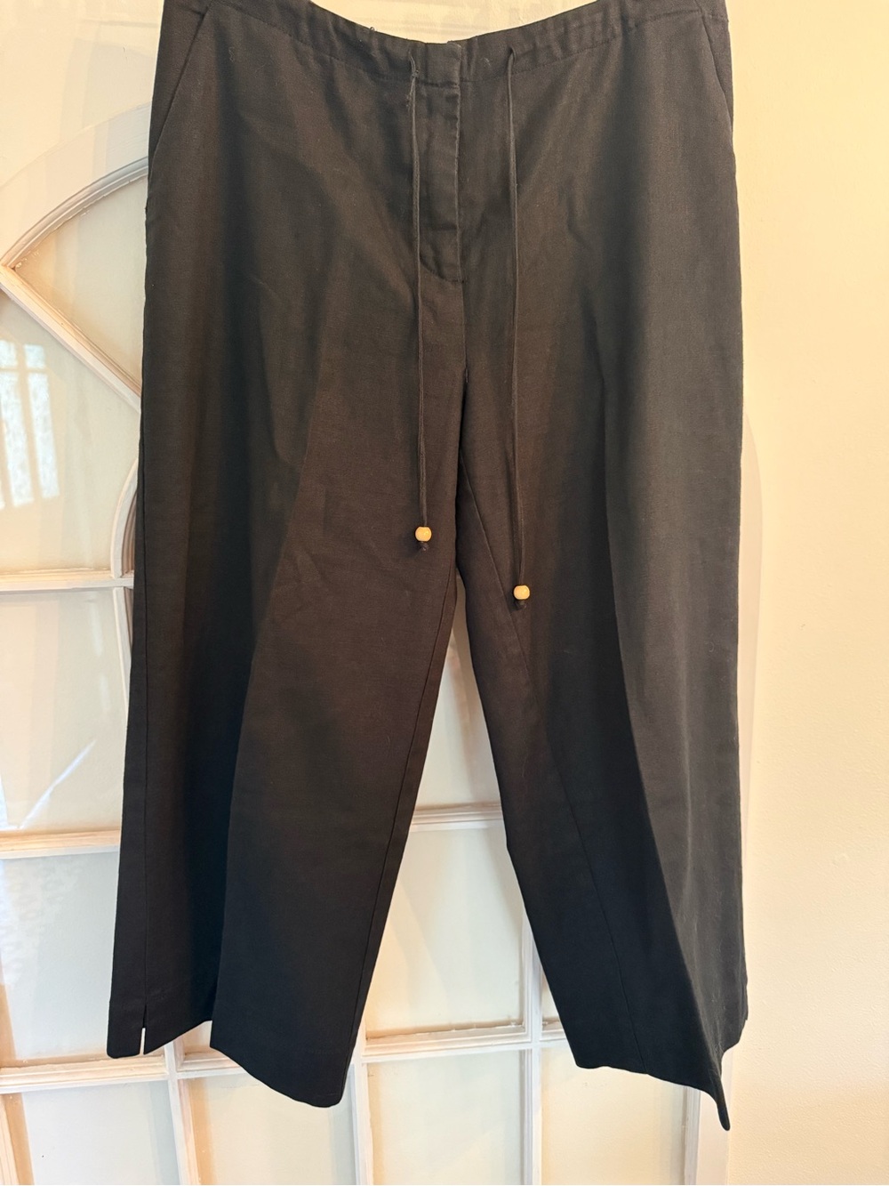 Vintage Liz Claiborne cropped wide leg pants black size medium boho style